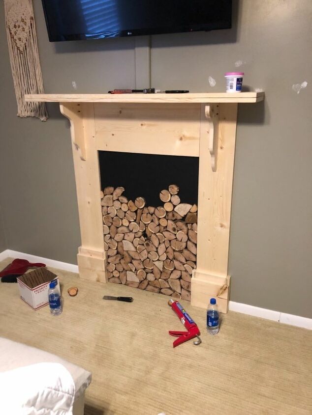 diy faux fireplace