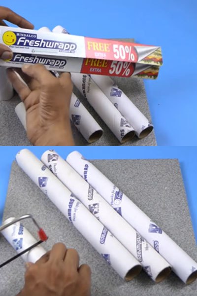 como fazer um organizador de tubos de papelo para guardar joias