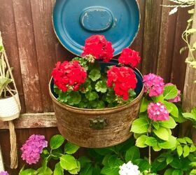 how to transform a hatbox into delightful planter, Victorian Hat box planter