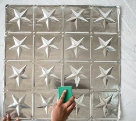 diy faux tile feature wall