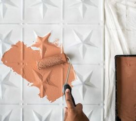 diy faux tile feature wall