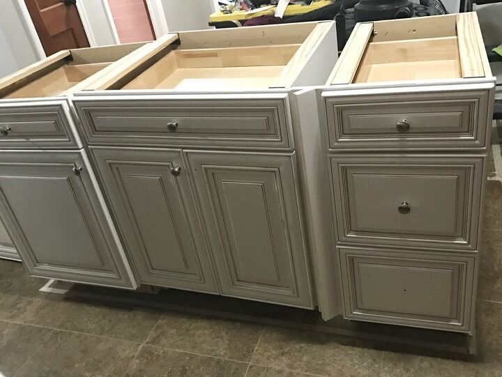 diy kitchen island with stock cabinets
