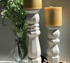 farmhouse style rustic candle stand from wood scraps diy