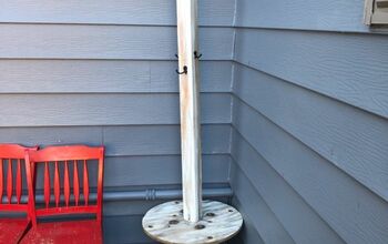 Repurposed Wooden Spool to Towel and Table Rack