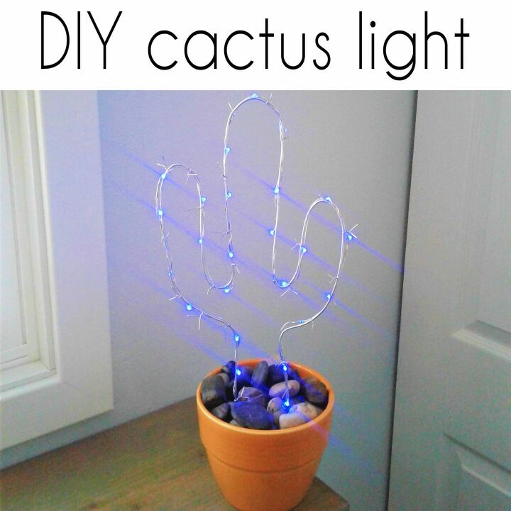 luz de cactus de alambre diy o cualquier forma que quieras