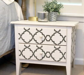 s the 19 top furniture flips of 2019, This nightstand with raised stencil detail