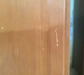 how can i clean dried egg white off of a cabinet door