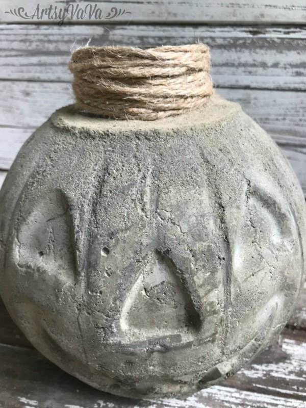 concrete pumpkin vase