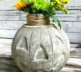 concrete pumpkin vase