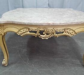 ornate coffee table makeover, Photo from online auction
