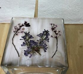 upcycled vase with pressed and preserved flowers