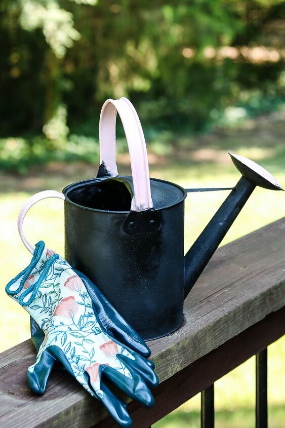 thrifted watering can makeover