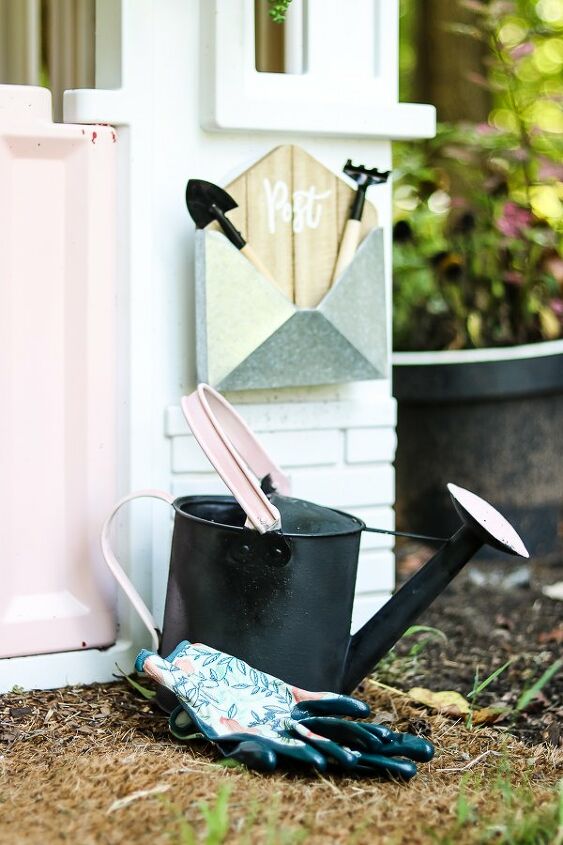 thrifted watering can makeover