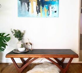 refinished mid century modern coffee table upcycle makeover, This coffee table looks good as new