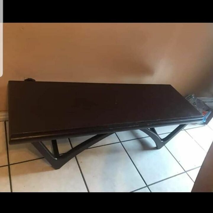refinished mid century modern coffee table upcycle makeover, This is what it looked like before