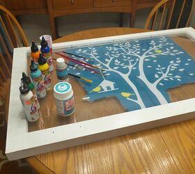 how i painted a double paned window diy art for the non artist, Template paints ready to go