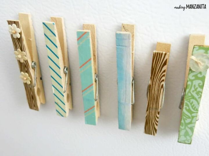 simple clothepin magnets with washi tape
