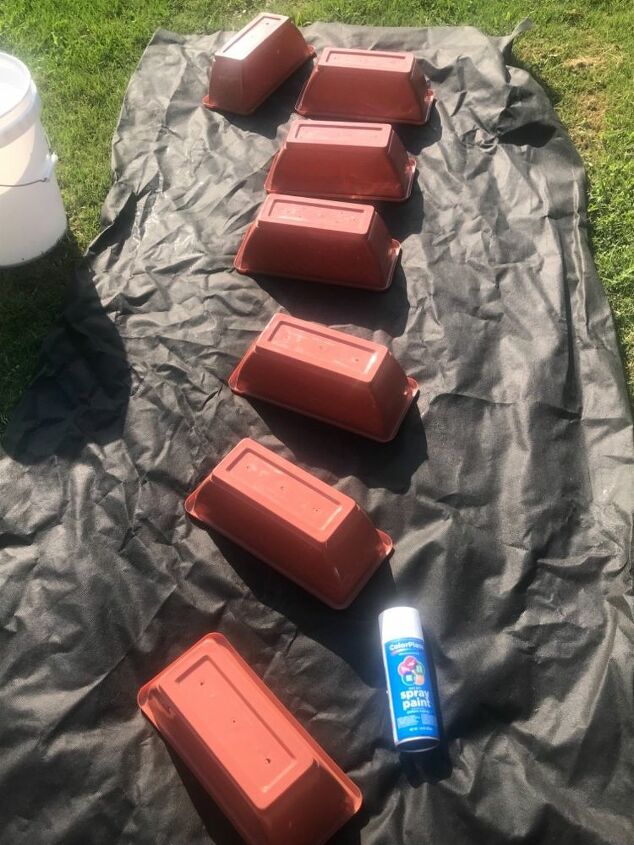 ladder herb garden, Faux terra cotta had to go