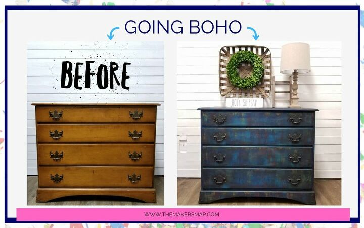 going boho bohemian style paint finish painted chest