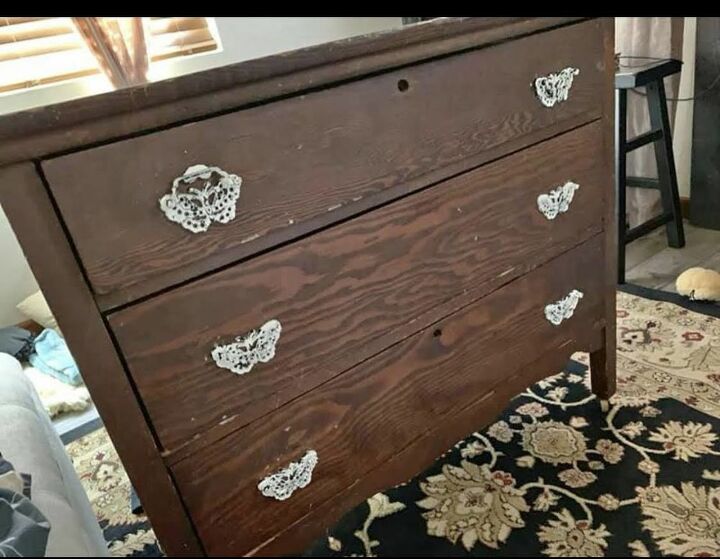 stenciled wood dresser