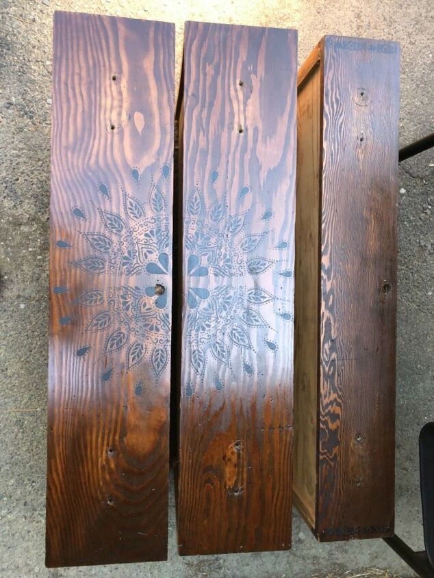 stenciled wood dresser