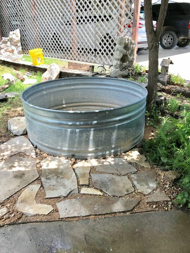 how to install a stock tank pool with a waterfall