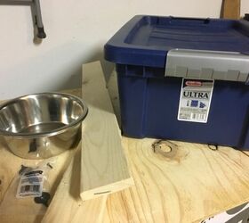 farmhouse dog food and water station