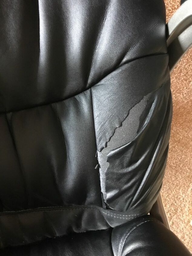 q how to repair or ideas on covering on office chair