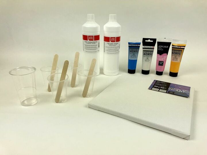 acrylic pouring una nueva tendencia de pintura, Materiales que se utilizan