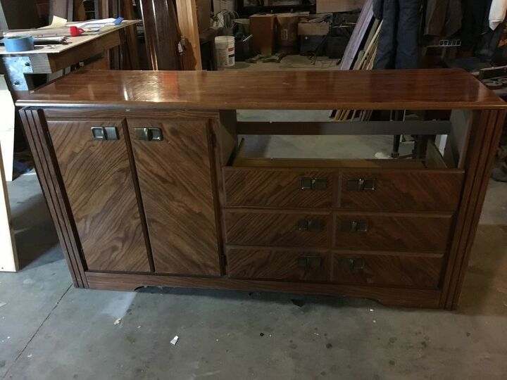 dresser repurposed into a storage bench, Dresser with top drawer removed