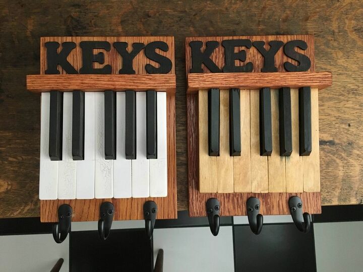 repurposed piano keys, Painted and birch veneered sets