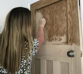 how to enhance brand new oak doors, Adding the wax to the door