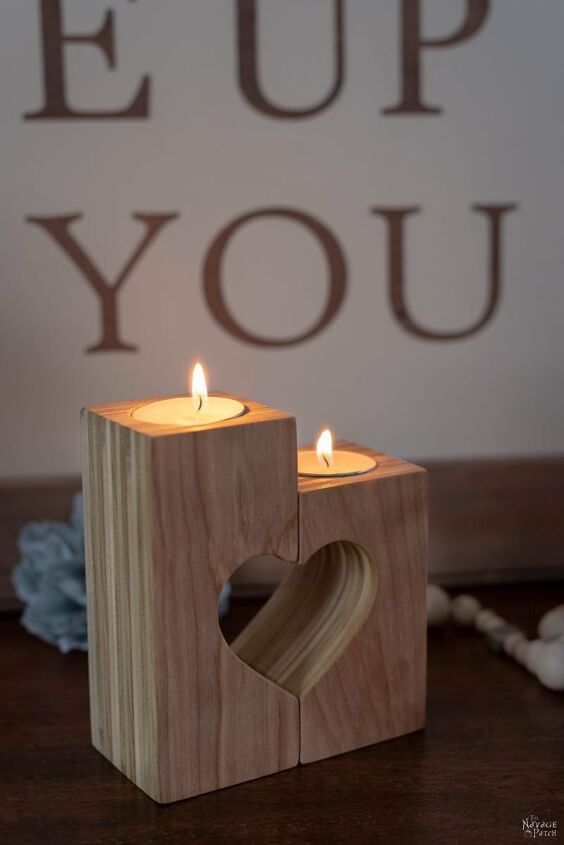 s 22 ways a little bit of wood goes a long way inside your home and out, DIY Heart Candle Holders