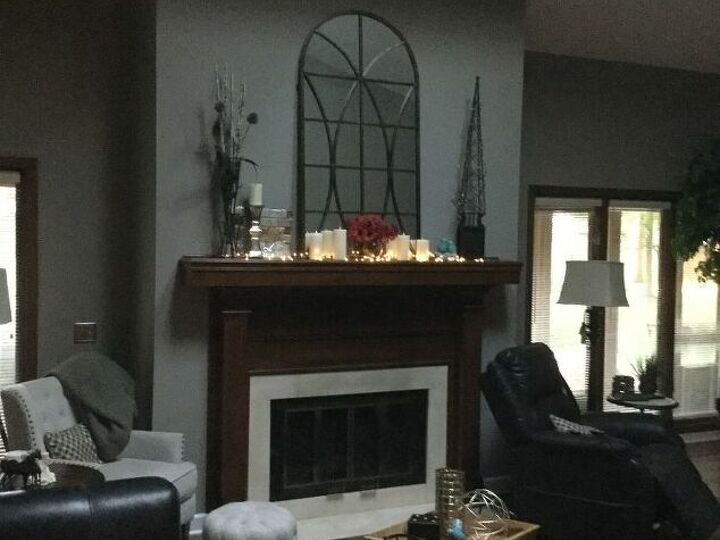 q how can i update our mantle and fireplace and put a big tv there
