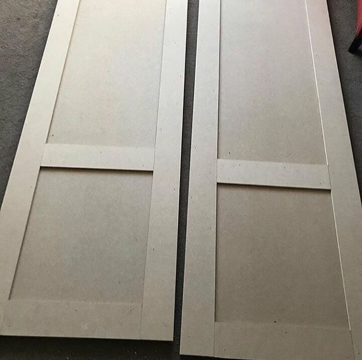 how to hide an ugly electric water tank, Doors made from MDF