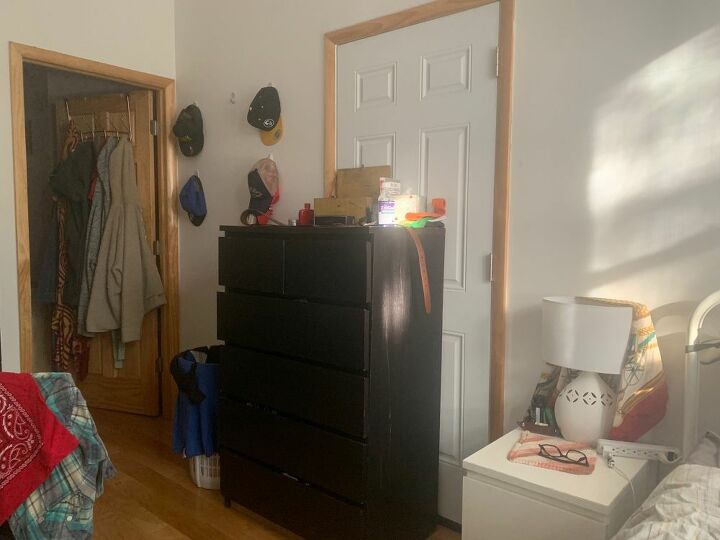 how can i cover up an ugly door in a rental apartment