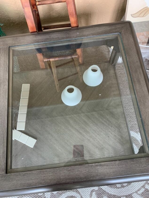 how can i stencil on a glass coffee tabletop