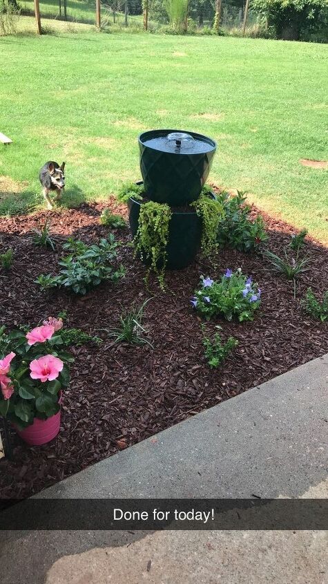 stacked planter fountain