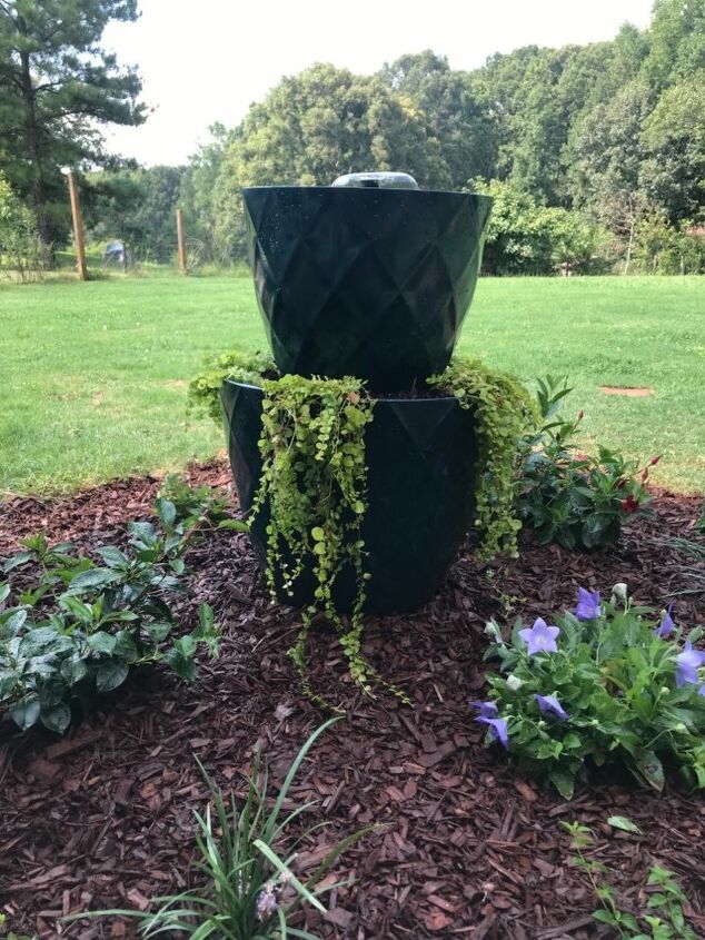 stacked planter fountain