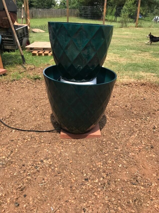 stacked planter fountain