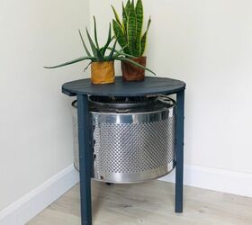 diy coffee table made with a washing machine drum