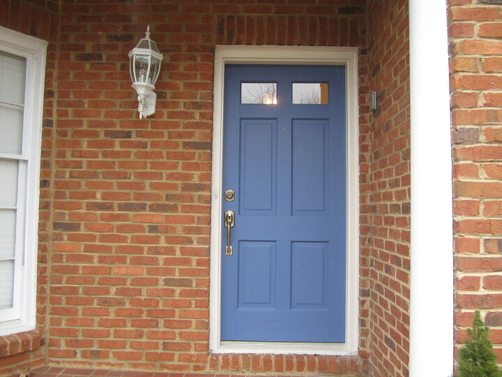 s 26 upgrades for people who aren t afraid of color, This front door is sitting pretty in blue