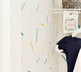 s 15 ways unexpected items are making these walls really stand out, A confetti washi tape closet