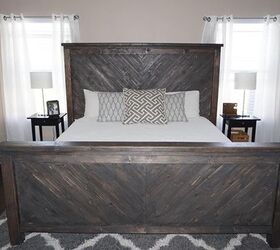 s amazing diys from 21 hometalkers who are totally slaying on instagram, Chevron Style King Size Bed Build