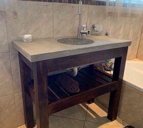 s amazing diys from 21 hometalkers who are totally slaying on instagram, This concrete vanity started with an upside down salad bowl