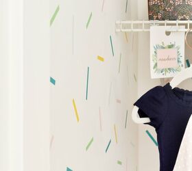 s 15 ways unexpected items are making these walls really stand out, A fun confetti washi tape closet