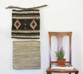 s 15 ways unexpected items are making these walls really stand out, A 10 wall hanging made from rug samples