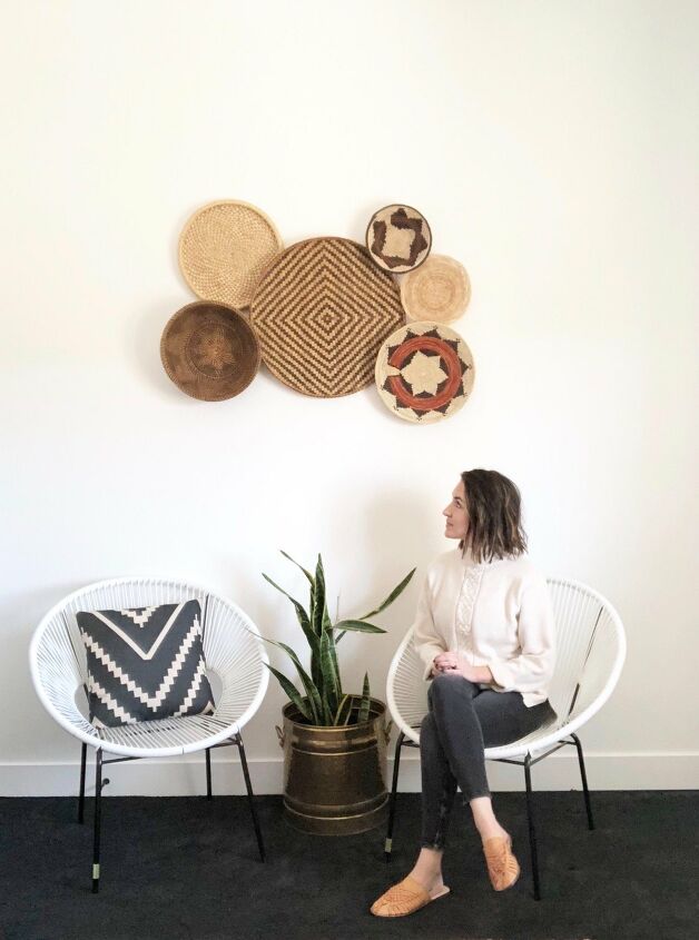 s 15 ways unexpected items are making these walls really stand out, Baskets with interesting patterns and shapes