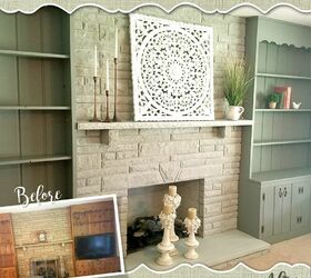 update your fireplace with whitewash, Lightened and brightened