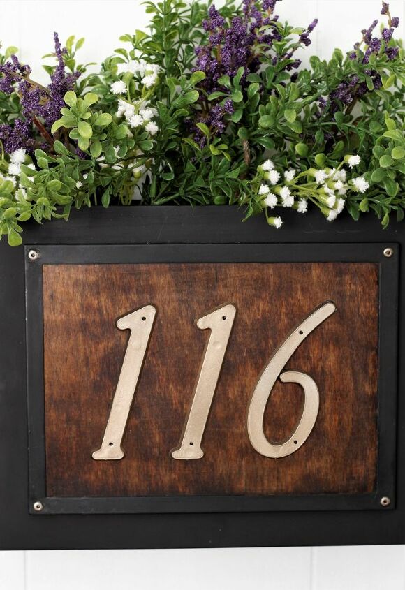 how to create a house number planter box from a thrift store find